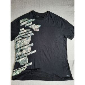Sean John Men XL Animal Snake Graphic Print Art Logo T-Shirt Short Sleeve‎ Black